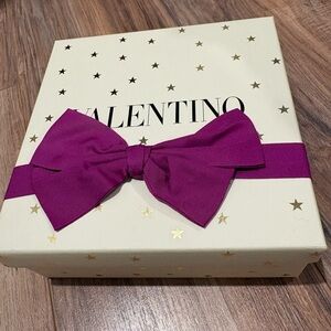 Valentino Cream Gift Box with Purple Ribbon
